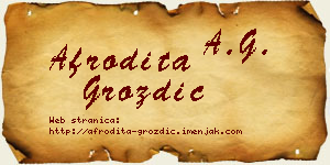 Afrodita Grozdić vizit kartica